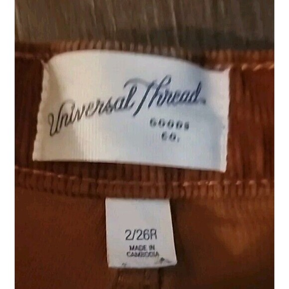 Women’s Corduroy Pants 2 / 26 Universal Threads Brown Vintage Straight Recto - Picture 3 of 7